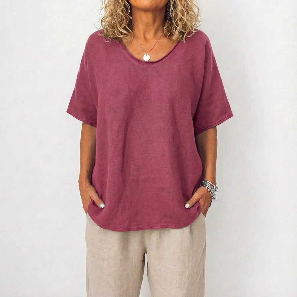 Túnica Mujer Cuello Redondo Corte Amplio Casual