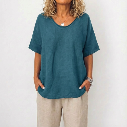 Túnica Mujer Cuello Redondo Corte Amplio Casual