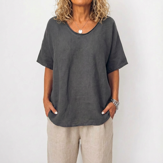 Túnica Mujer Cuello Redondo Corte Amplio Casual - Mavetta