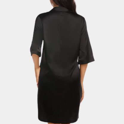 Camisón Mujer de Satén con Botones Ajuste Holgado