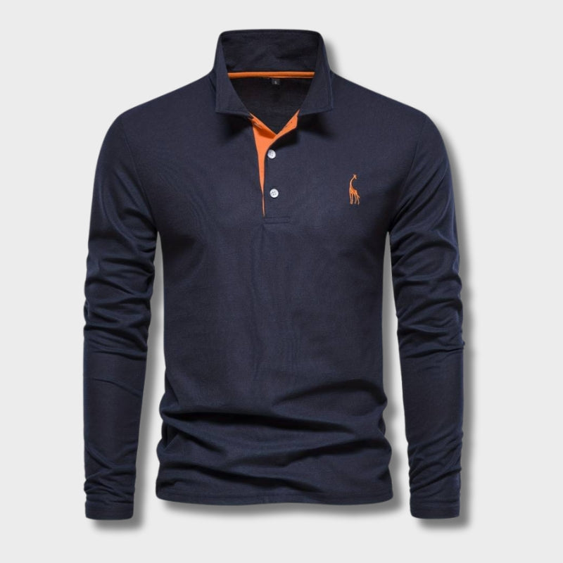 Polo Hombre Manga Larga Detalles en Cinta Ajuste Regular - Mavetta