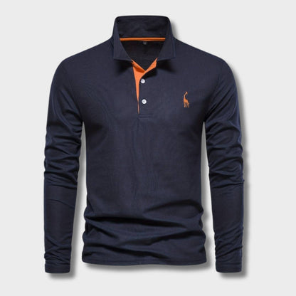 Polo Hombre Manga Larga Detalles en Cinta Ajuste Regular - Mavetta