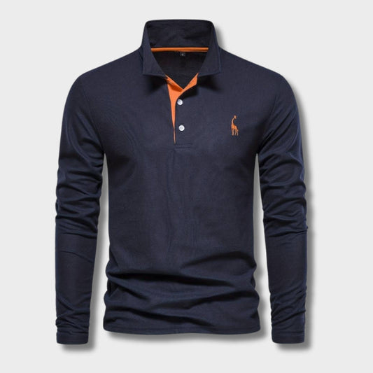 Polo Hombre Manga Larga Detalles en Cinta Ajuste Regular - Mavetta