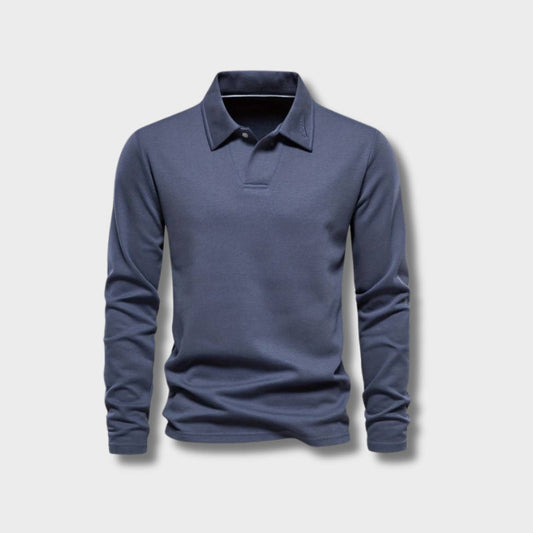 Polo Hombre Algodón Manga Larga Cuello Clásico - Mavetta