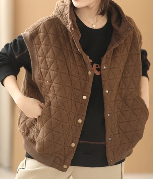 Chaleco Mujer Acolchado con Capucha Ajuste Regular