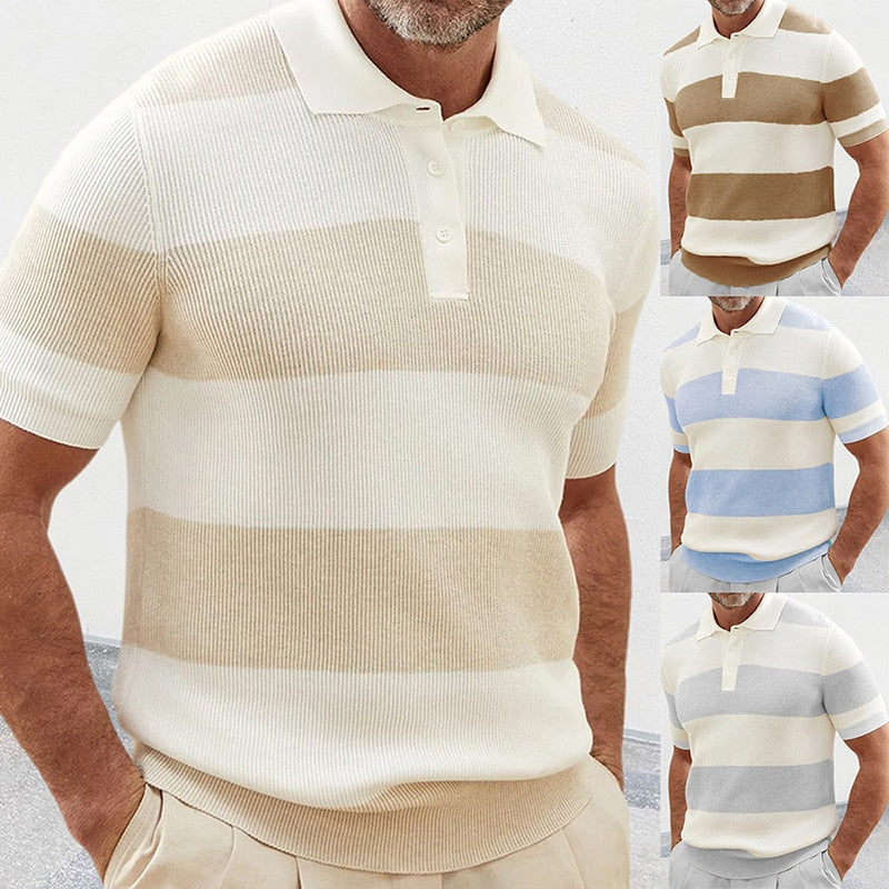 Polo Hombre de Algodón Textura Canalé Ajuste Clásico