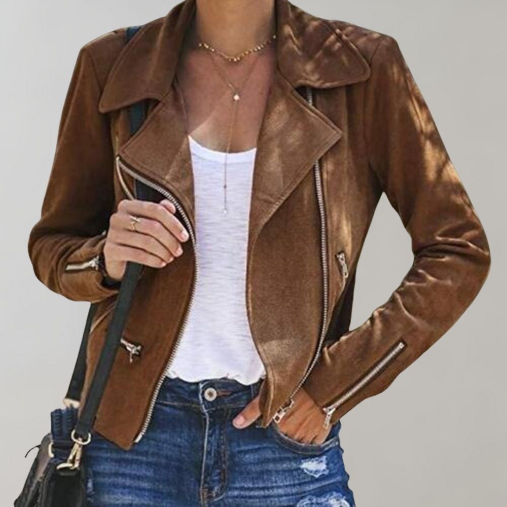 Chaqueta Mujer Asimétrica Moderna Ajuste Slim