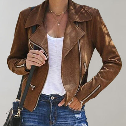 Chaqueta Mujer Asimétrica Moderna Ajuste Slim