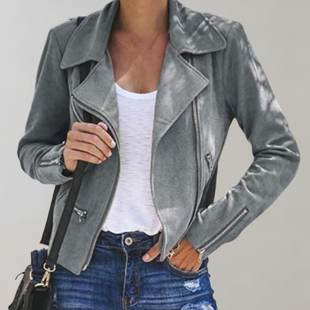 Chaqueta Mujer Asimétrica Moderna Ajuste Slim