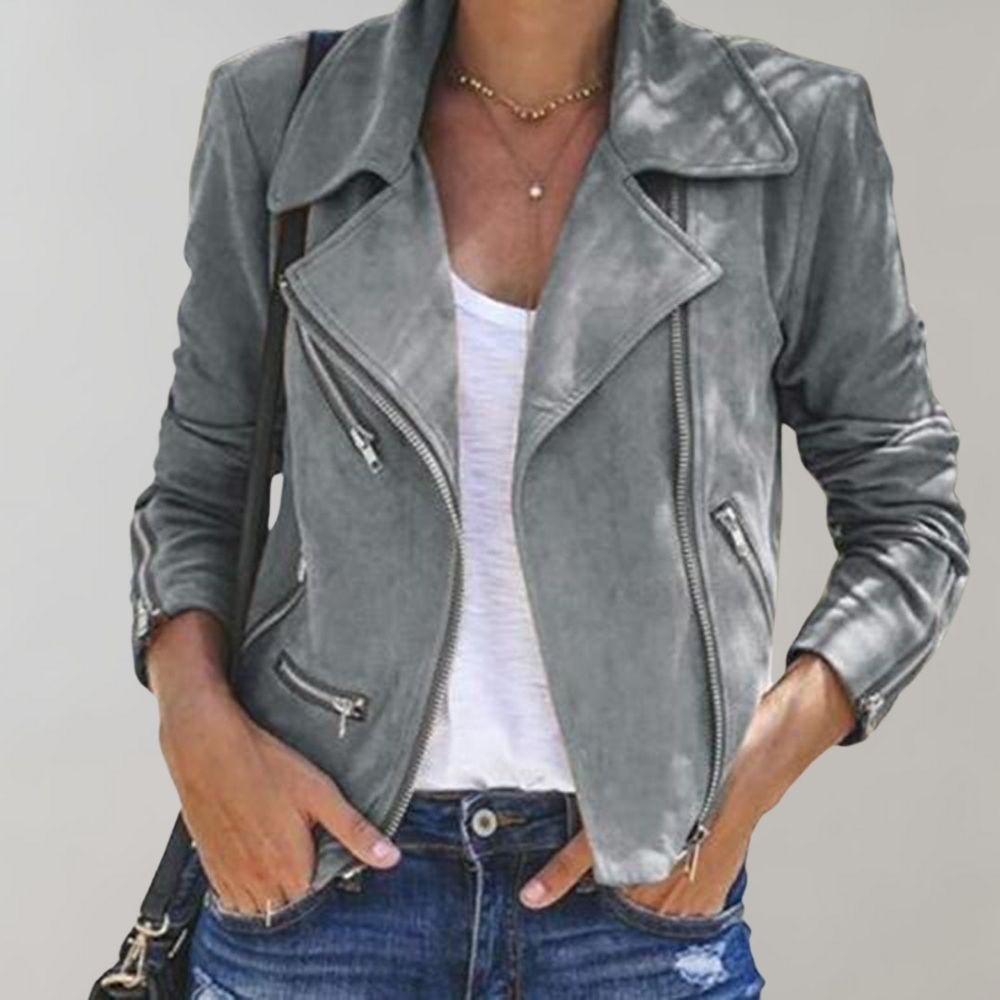 Chaqueta Mujer Asimétrica Moderna Ajuste Slim