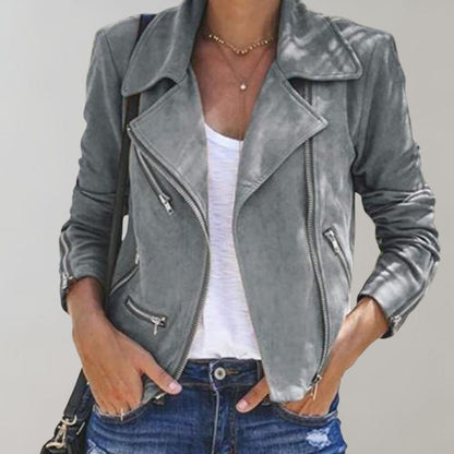 Chaqueta Mujer Asimétrica Moderna Ajuste Slim