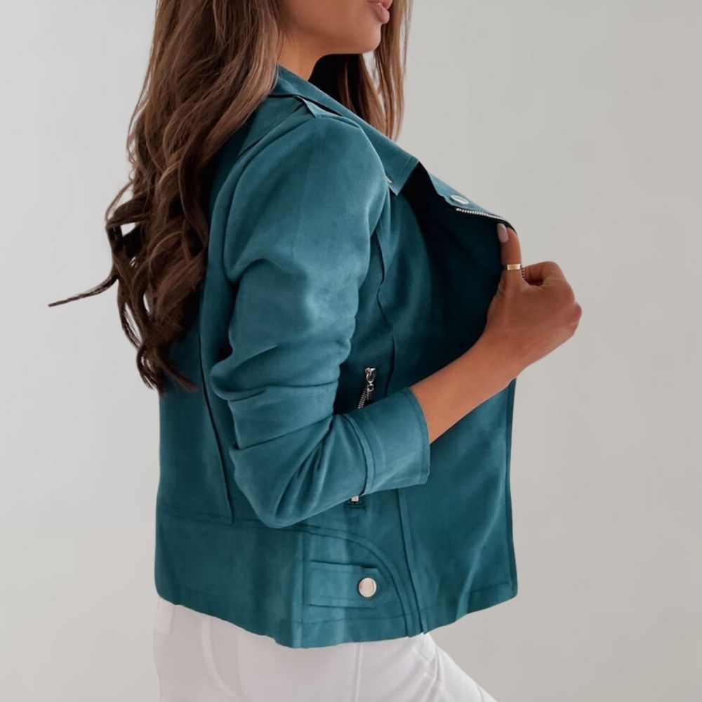 Chaqueta Mujer Asimétrica Moderna Ajuste Slim