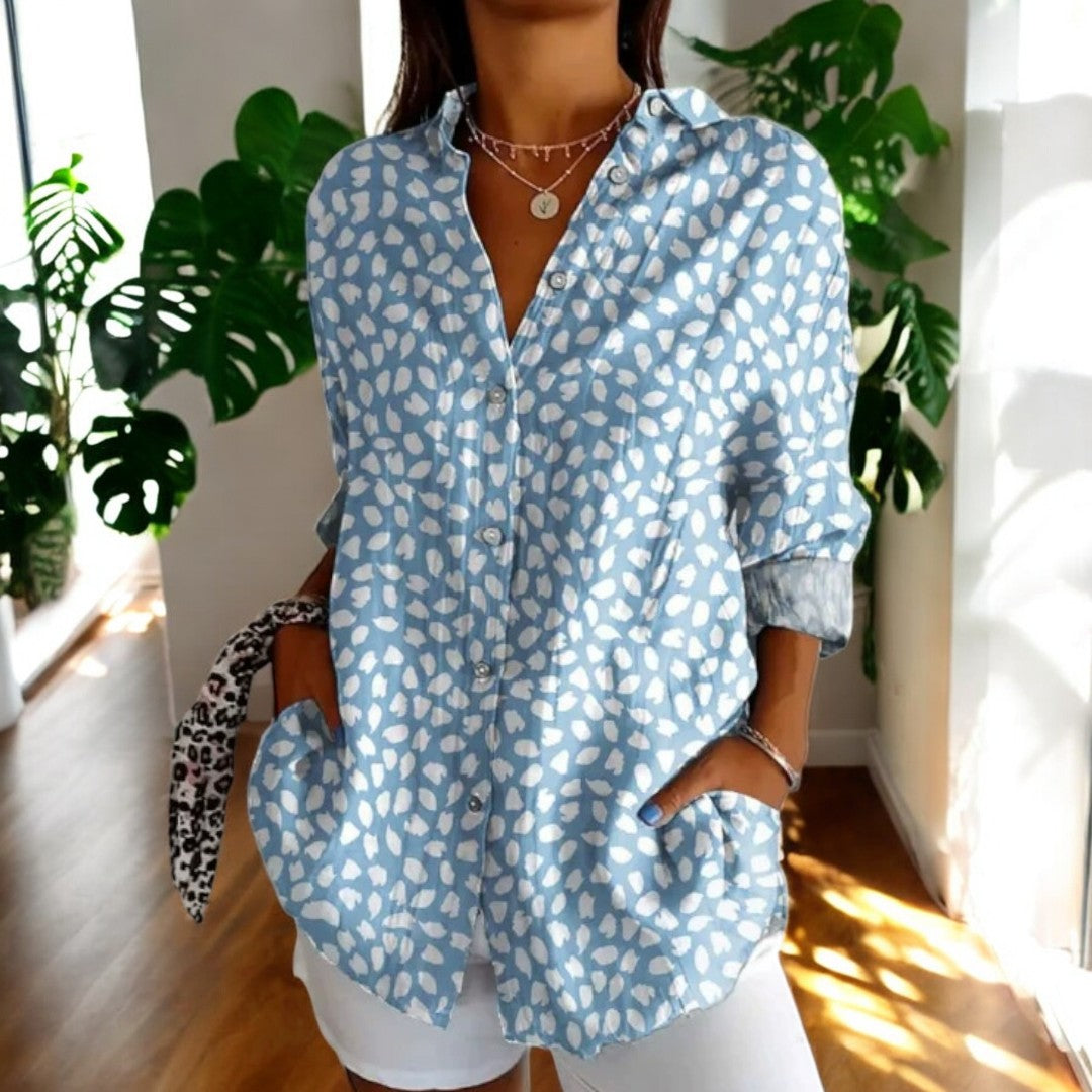 Blusa Mujer Fluida Botones Estilo Relajado