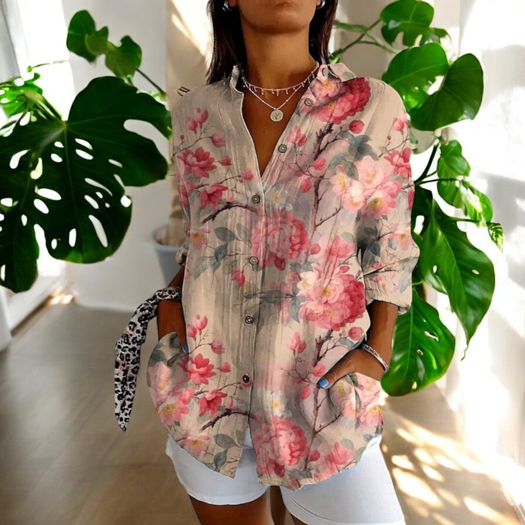 Blusa Mujer Fluida Botones Estilo Relajado