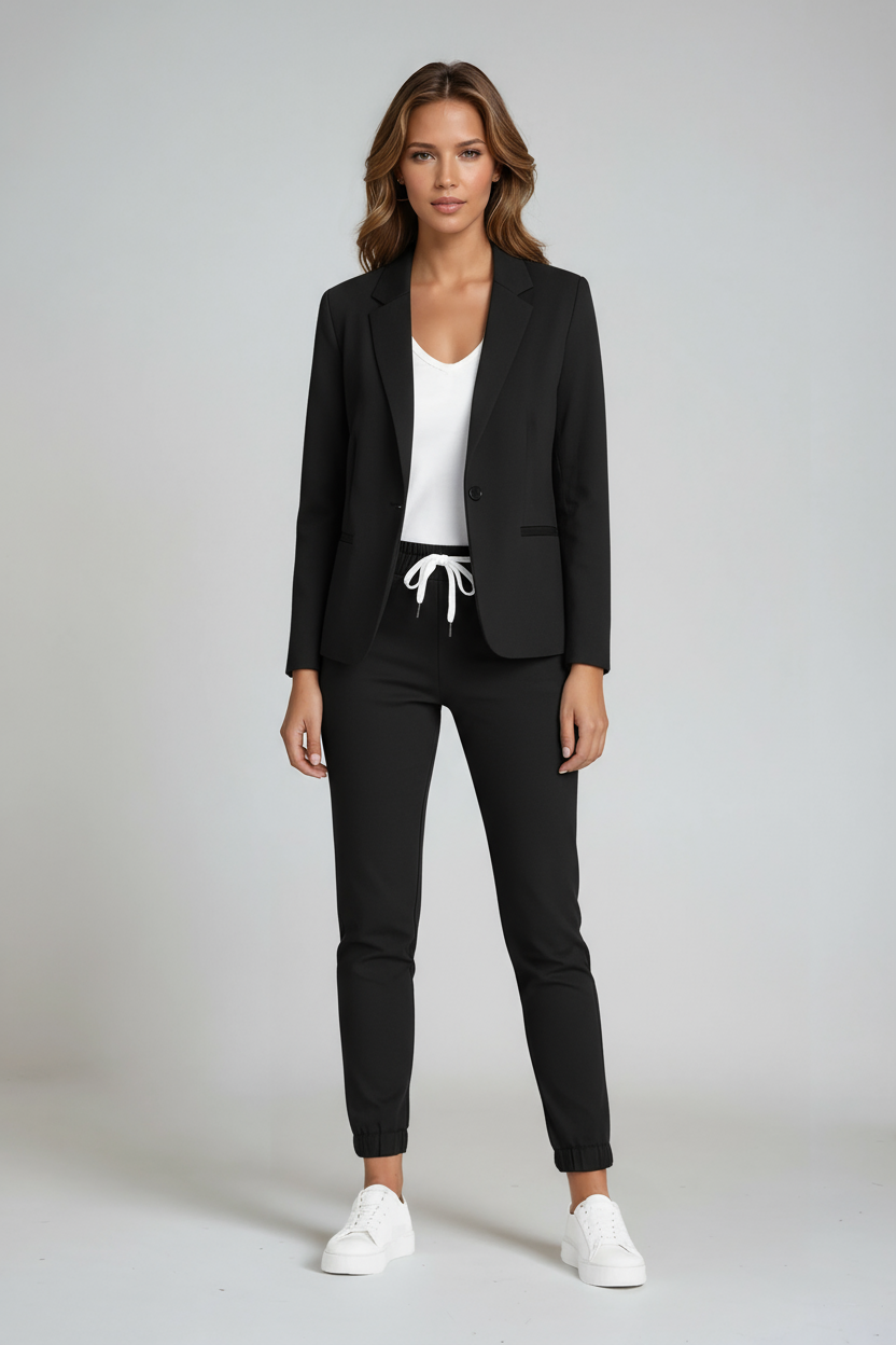 Conjunto Mujer Blazer y Pantalón Slim Fit Estilo Estructurado