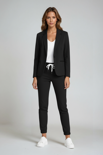 Conjunto Mujer Blazer y Pantalón Slim Fit Estilo Estructurado