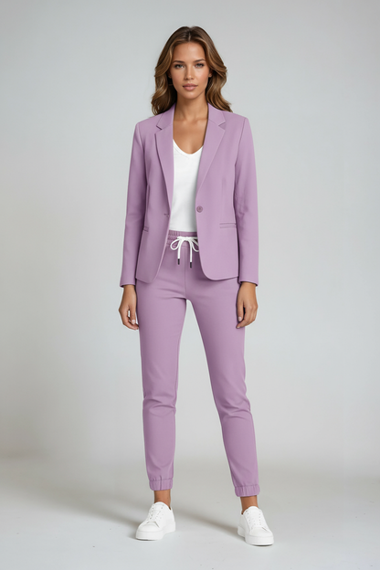 Conjunto Mujer Blazer y Pantalón Slim Fit Estilo Estructurado