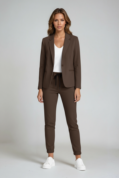Conjunto Mujer Blazer y Pantalón Slim Fit Estilo Estructurado