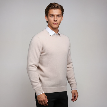 Jersey hombre cuello redondo tejido suave ajuste cómodo