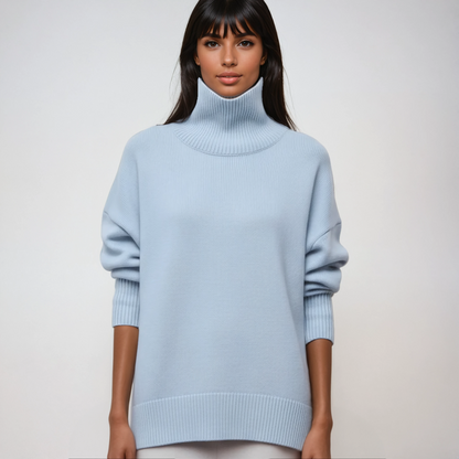 Jersey Mujer Cuello Alto Oversize Estilo Relajado - Mavetta
