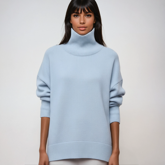 Jersey Mujer Cuello Alto Oversize Estilo Relajado - Mavetta