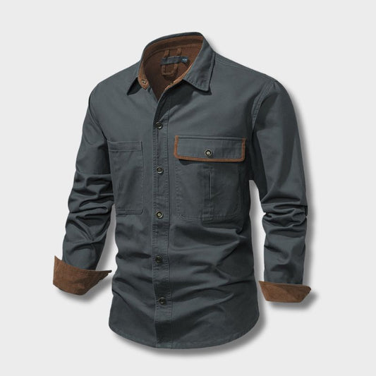 Camisa Hombre Manga Larga Algodón Botones Puños - Mavetta