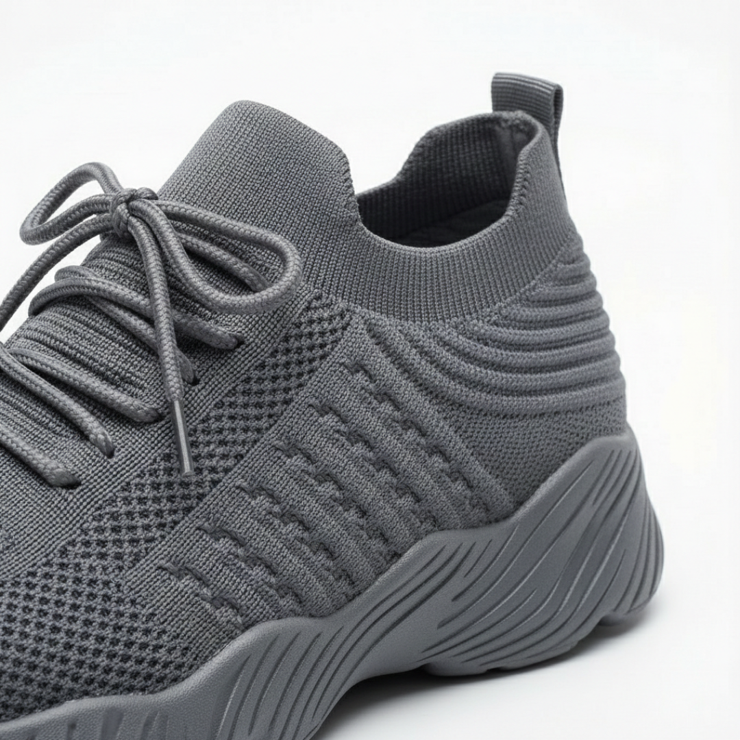 Zapatillas Running Mujer Knit Cordones Suela Gruesa Cuello Calcetín