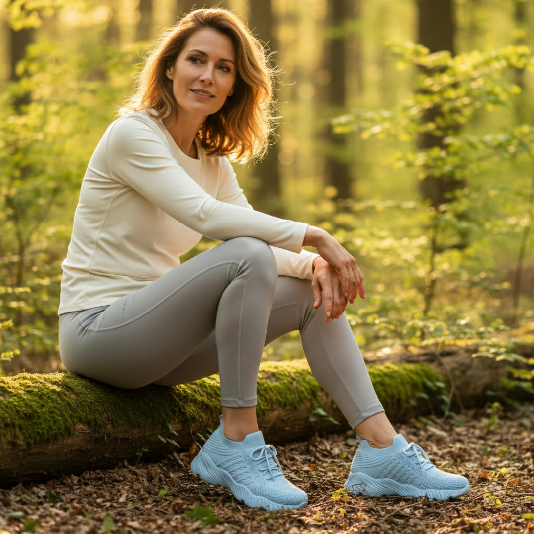 Zapatillas Running Mujer Knit Cordones Suela Gruesa Cuello Calcetín