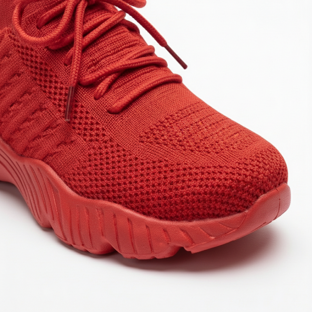 Zapatillas Running Mujer Knit Cordones Suela Gruesa Cuello Calcetín