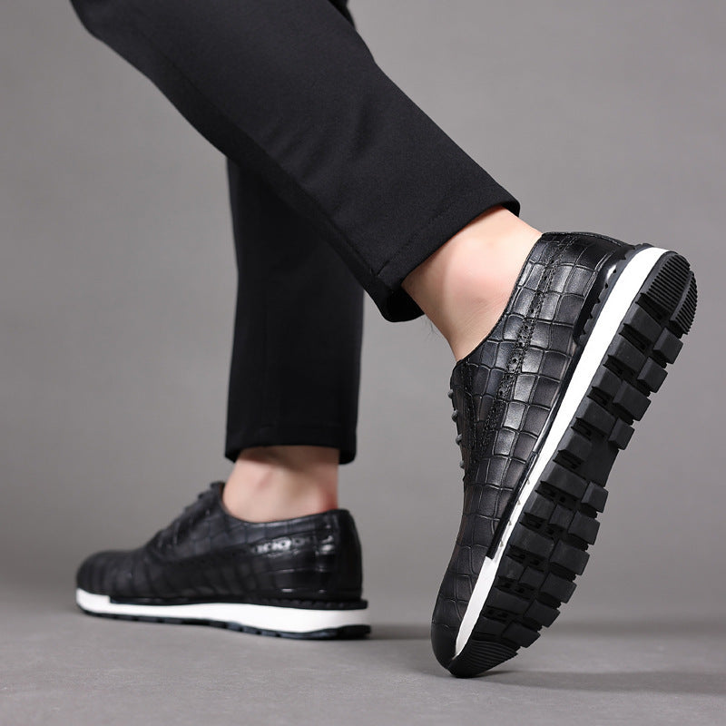 Zapatos Oxford Hombre de Cuero Genuino Suela Goma Cordones