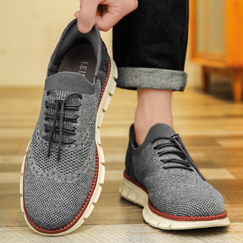 Zapatos Brogue Hombre de Malla Suela Goma Flexible Cordones