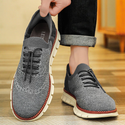 Zapatos Brogue Hombre de Malla Suela Goma Flexible Cordones