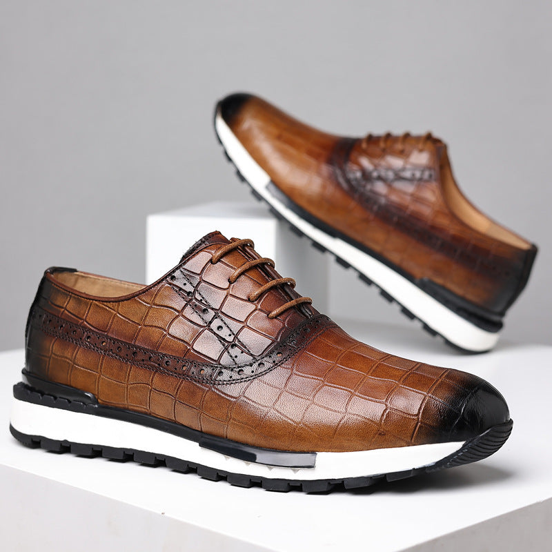 Zapatos Oxford Hombre de Cuero Genuino Suela Goma Cordones - Mavetta