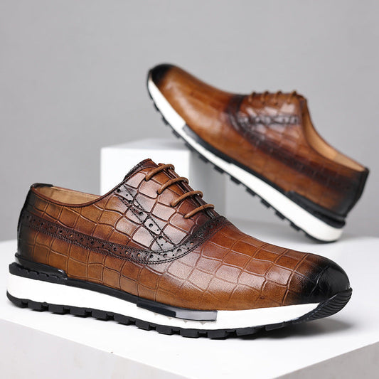 Zapatos Oxford Hombre de Cuero Genuino Suela Goma Cordones - Mavetta