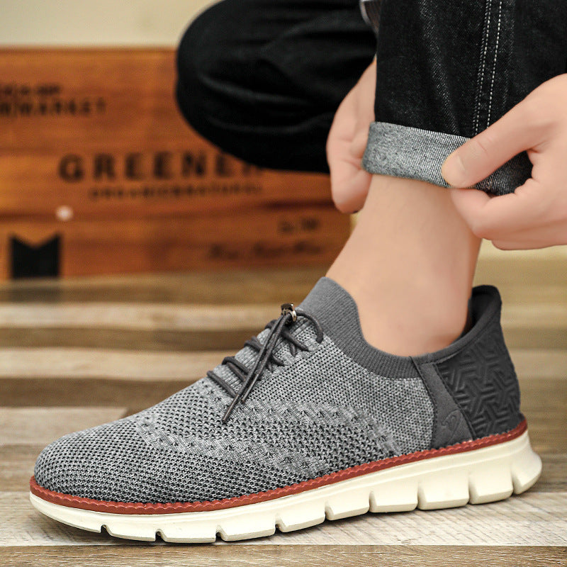 Zapatos Brogue Hombre de Malla Suela Goma Flexible Cordones