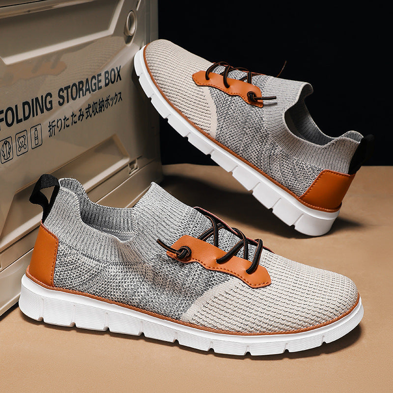 Zapatillas deportivas hombre malla transpirable suela goma cordones