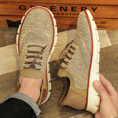 Zapatos Brogue Hombre de Malla Suela Goma Flexible Cordones