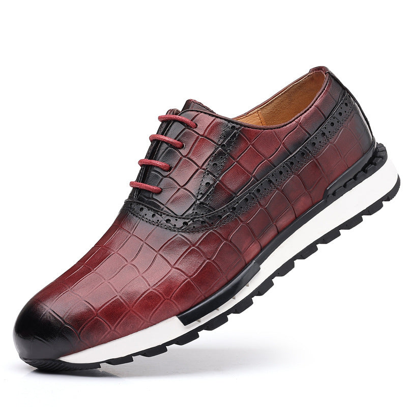 Zapatos Oxford Hombre de Cuero Genuino Suela Goma Cordones