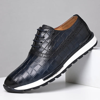 Zapatos Oxford Hombre de Cuero Genuino Suela Goma Cordones