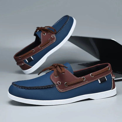 Mocasines Hombre de Lona Suela de Goma Estilo Slip-On