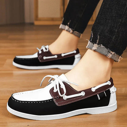 Mocasines Hombre de Lona Suela de Goma Estilo Slip-On
