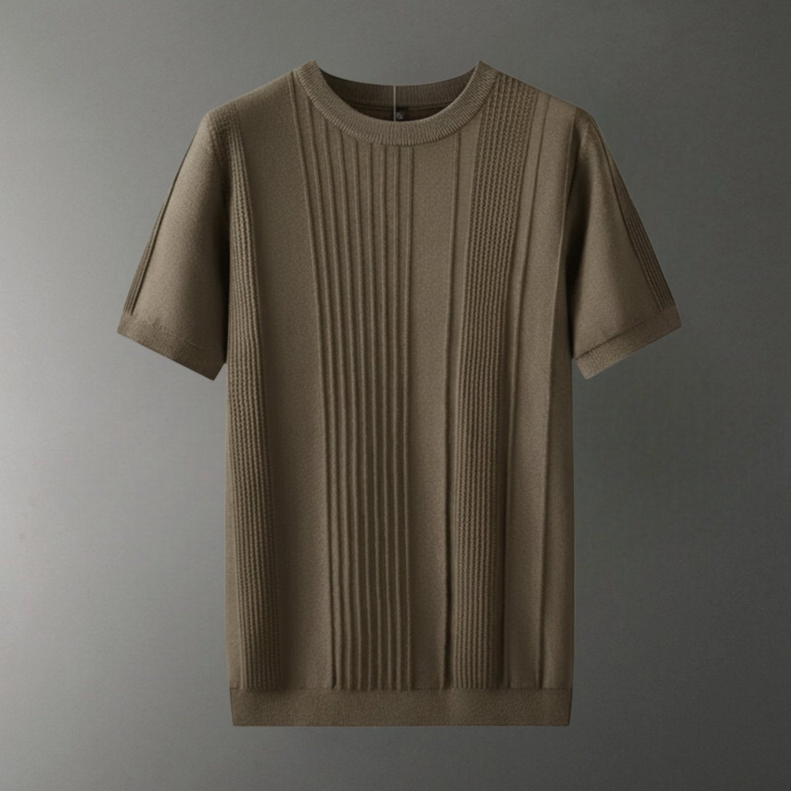Camiseta Hombre de Punto Seda de Hielo Manga Corta Cuello Redondo - Mavetta