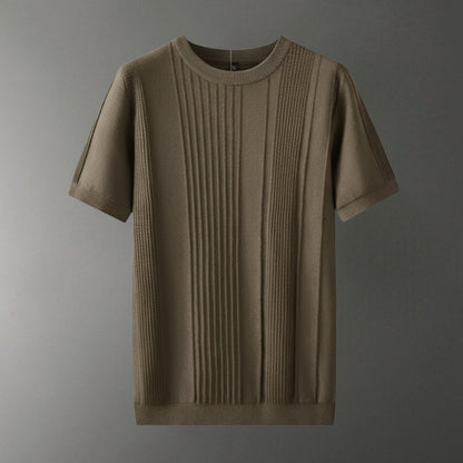 Camiseta Hombre de Punto Seda de Hielo Manga Corta Cuello Redondo - Mavetta