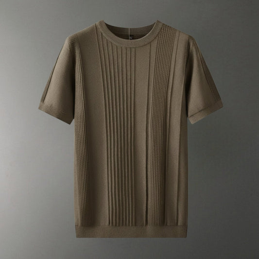 Camiseta Hombre de Punto Seda de Hielo Manga Corta Cuello Redondo - Mavetta