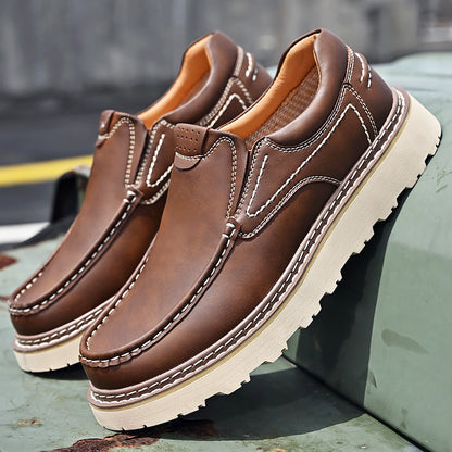 Zapatos Hombre Mocasín Cuero PU Suela Goma Trabajo