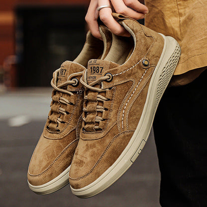 Zapatos Casual Hombre Cuero Genuino Cordones Suela Goma - Mavetta