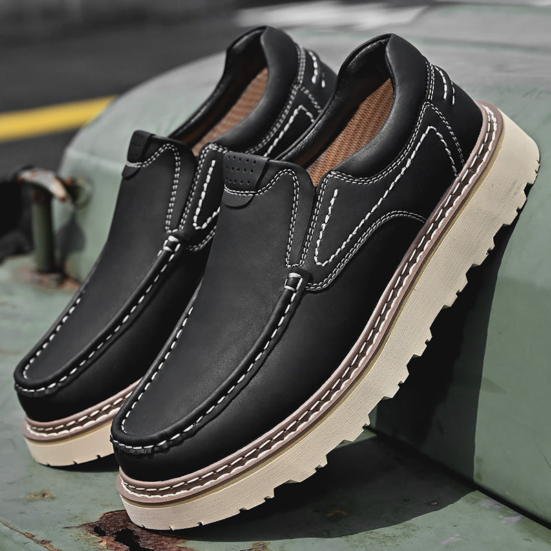 Zapatos Hombre Mocasín Cuero PU Suela Goma Trabajo