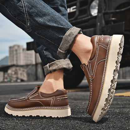 Zapatos Hombre Mocasín Cuero PU Suela Goma Trabajo