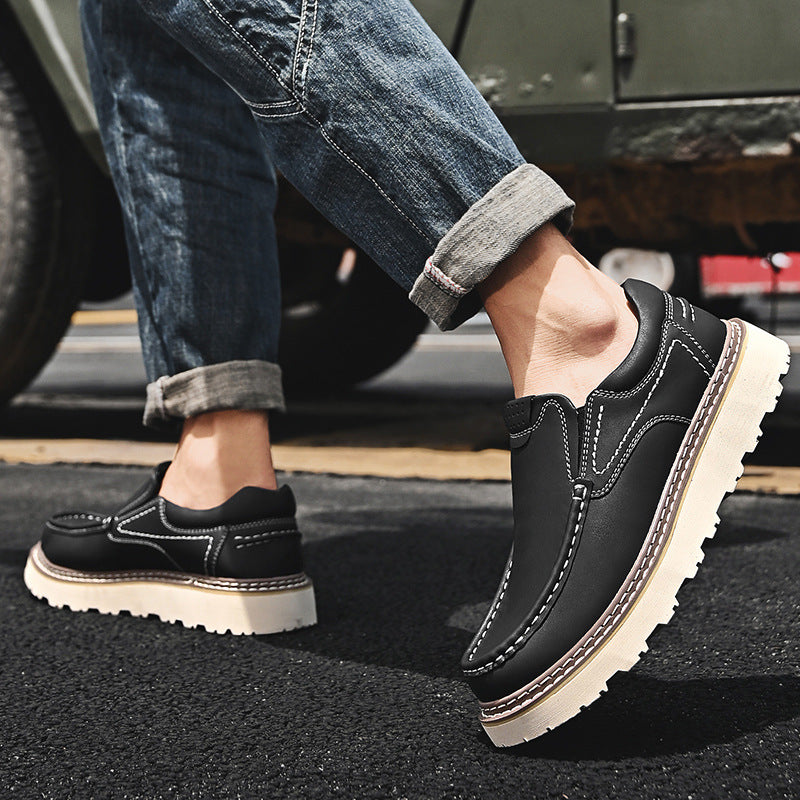 Zapatos Hombre Mocasín Cuero PU Suela Goma Trabajo
