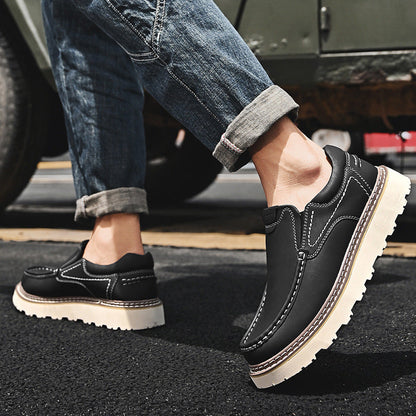 Zapatos Hombre Mocasín Cuero PU Suela Goma Trabajo